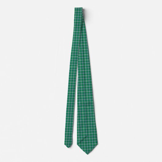 Salem Green and White Plaid Neck Tie Stropdas (Achterkant)
