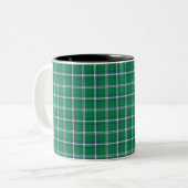Salem Green and White Plaid Tweekleurige Koffiemok (Voorkant links)