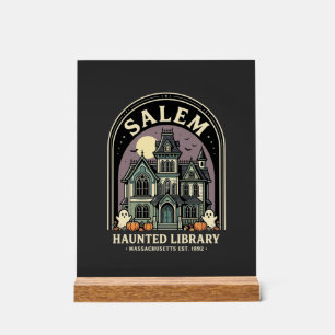 Salem Griezeld Bibliotheek Halloween Ontwerp_1 Acryl Bord