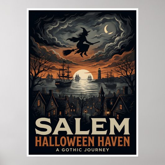 Salem Halloween Haven Gotische Reisbestemming Poster (Voorkant)