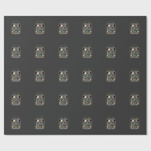 Salem Haunted Library Halloween-ontwerp_1 Cadeaupapier (Vlak)