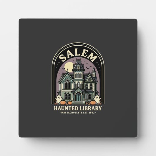 Salem Haunted Library Halloween-ontwerp_1 Fotoplaat (Voorkant)
