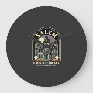 Salem Haunted Library Halloween-ontwerp_1 Grote Klok