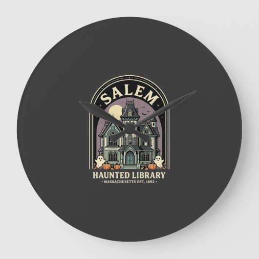 Salem Haunted Library Halloween-ontwerp_1 Grote Klok (Voorkant)
