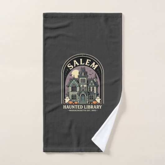 Salem Haunted Library Halloween-ontwerp_1 Handdoek (Handdoek)