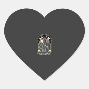 Salem Haunted Library Halloween-ontwerp_1 Hart Sticker