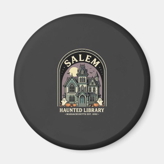 Salem Haunted Library Halloween-ontwerp_1 Magneet (Voorkant)