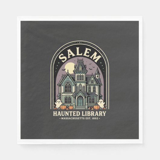 Salem Haunted Library Halloween-ontwerp_1 Servet (Voorkant)