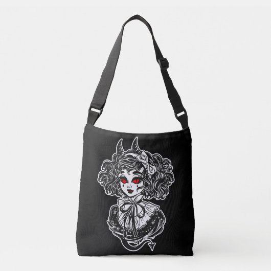 Salem Heks Illustratie Kunst Crossbody Tas (Voorkant)