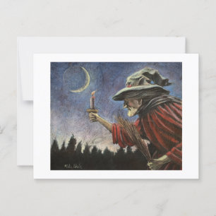 Salem heks onder de maan briefkaart