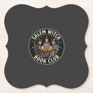 Salem Heksen Boek Club Halloween Skelet Ontwerp_1 Kartonnen Onderzetters