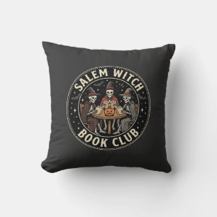 Salem Heksen Boek Club Halloween Skelet Ontwerp_1 Kussen