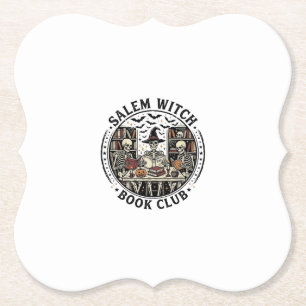 Salem Heksen Boek Club Vintage Skelet Halloween S Kartonnen Onderzetters