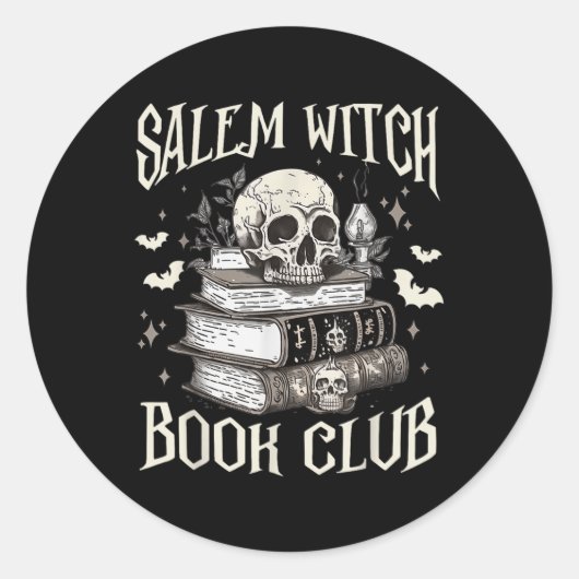 Salem Heksenboekenclub Halloween Ronde Sticker (Voorkant)