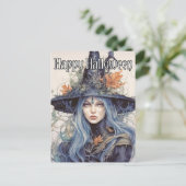 Salem Heksenillustratie Happy Halloween Briefkaart (Staand voorkant)