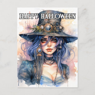 Salem Heksenillustratie   Happy Halloween Briefkaart