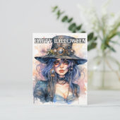 Salem Heksenillustratie | Happy Halloween Briefkaart (Staand voorkant)