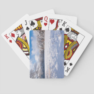 Salem Hills vijver en bos winterlandschap Pokerkaarten