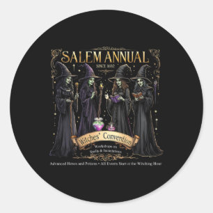 Salem Jaarlijkse 1692 Heksen Conventie Halloween V Ronde Sticker