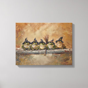 Salem Kikkers Handgeschilderd Canvas Afdruk