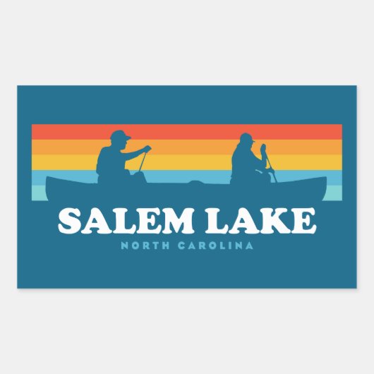 Salem Lake North Carolina Canoe Rechthoekige Sticker (Voorkant)