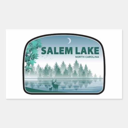 Salem Lake North Carolina Deer Rechthoekige Sticker (Voorkant)
