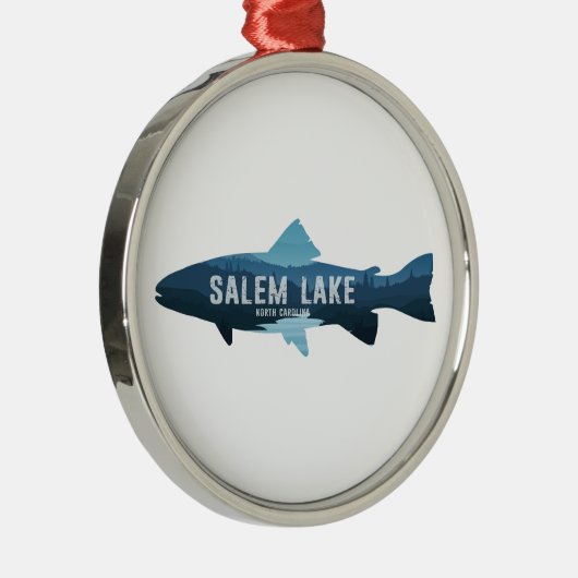Salem Lake North Carolina Fish Metalen Ornament (Rechts)
