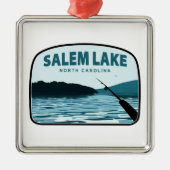 Salem Lake North Carolina Fishing Rod Metalen Ornament (Voorkant)
