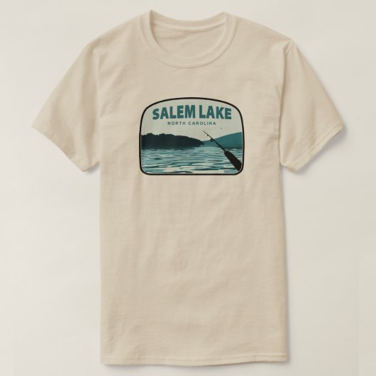 Salem Lake North Carolina Fishing Rod T-shirt (Design voorkant)