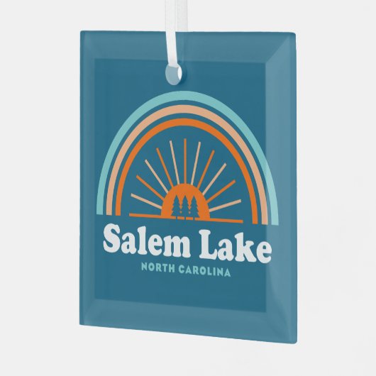 Salem Lake North Carolina Rainbow Glas Ornament (Voorkant links)