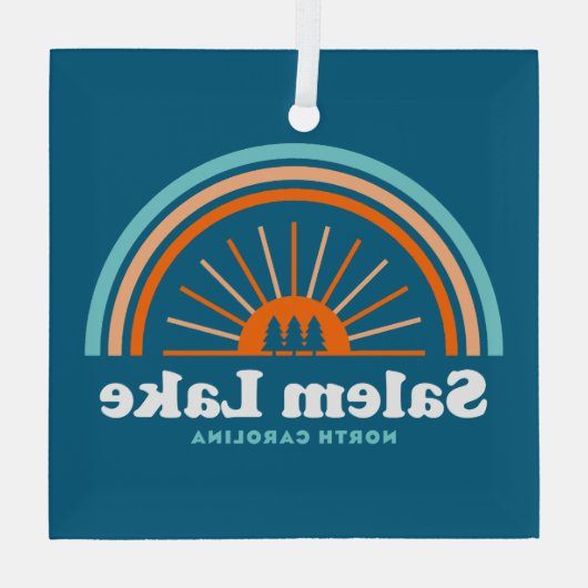 Salem Lake North Carolina Rainbow Glas Ornament (Achterkant)