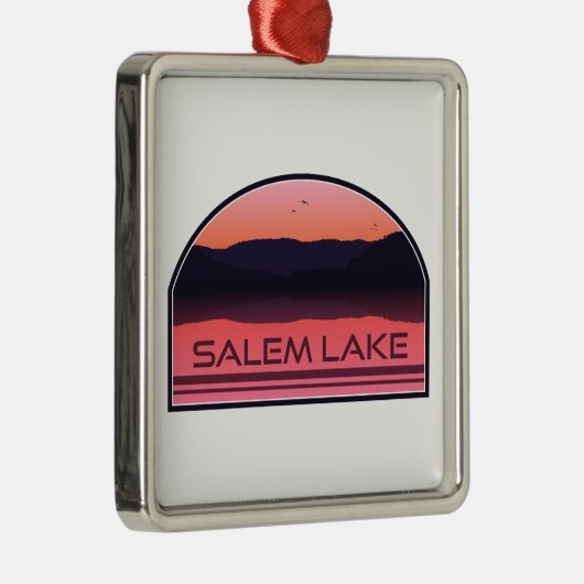 Salem Lake North Carolina Red Sunrise Metalen Ornament (Rechts)