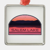Salem Lake North Carolina Red Sunrise Metalen Ornament (Voorkant)