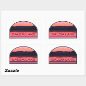 Salem Lake North Carolina Red Sunrise Rechthoekige Sticker (Vel)