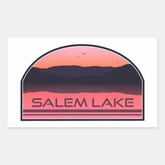 Salem Lake North Carolina Red Sunrise Rechthoekige Sticker (Voorkant)