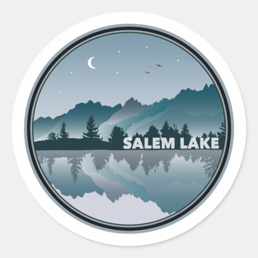 Salem Lake North Carolina Reflection Ronde Sticker (Voorkant)