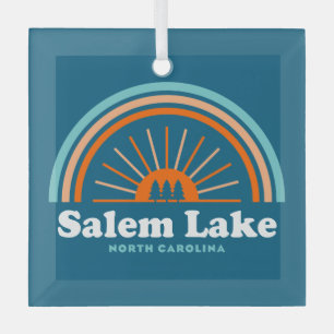 Salem Lake North Carolina Regenboog Glas Ornament