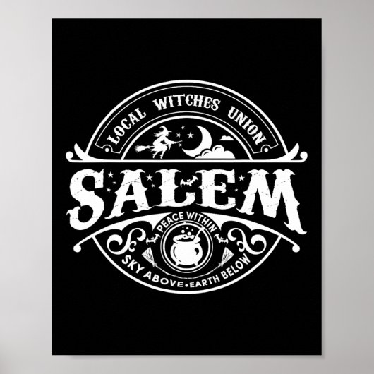 Salem Local Witches Union Sky Bove Earth Est 1692 Poster (Voorkant)