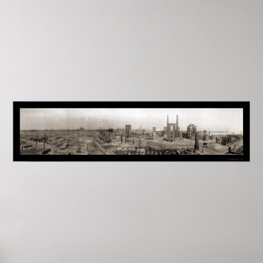 Salem MA After Fire Foto 1914 Poster (Voorkant)