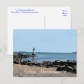Salem MA Bay Fort Pickering Lighthouse Post Card Briefkaart (Voorkant / Achterkant)