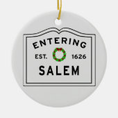 Salem, MA Holiday Wreated Ceramic Ornament (Voorkant)