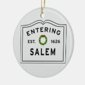 Salem, MA Holiday Wreated Ceramic Ornament (Links)