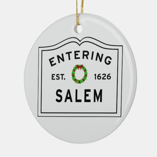 Salem, MA Holiday Wreated Ceramic Ornament (Links)