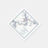 Salem MA Kaart Elegant Navy Blue Bruiloft Servet (Hoek)