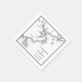 Salem MA Kaart Elegant Zwart-Wit Bruiloft Servet (Hoek)