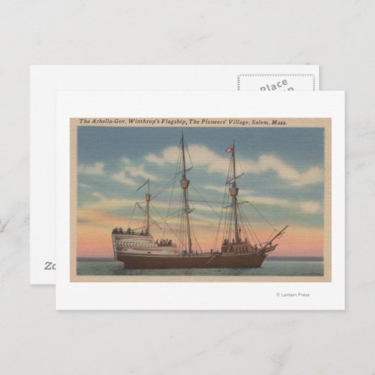 Salem, MA - Uitzicht van de Arbella van Capt. Wint Briefkaart (Voorkant / Achterkant)