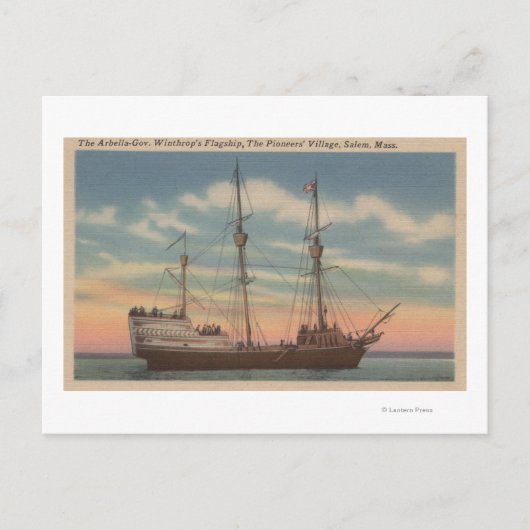 Salem, MA - Uitzicht van de Arbella van Capt. Wint Briefkaart (Voorkant)