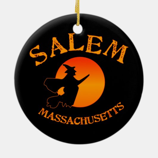 Salem MA Witch Keramisch Ornament (Achterkant)