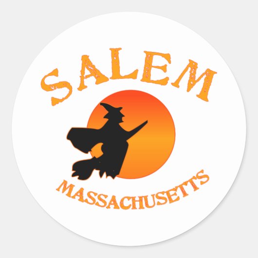 Salem MA Witch Ronde Sticker (Voorkant)