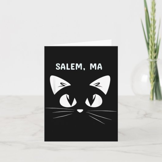 Salem Ma Zwarte Kat Halloween 2018 Kaart (Voorkant)